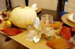 Thanksgiving table: gold & amber
