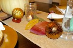 Thanksgiving table: leaves & ornaments