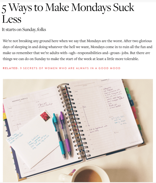 5 Ways to Make Monday Suck Less